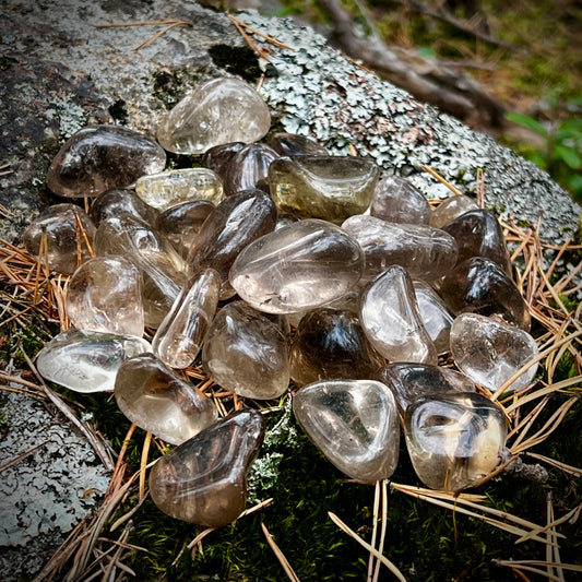 Smoky quartz, tumbled