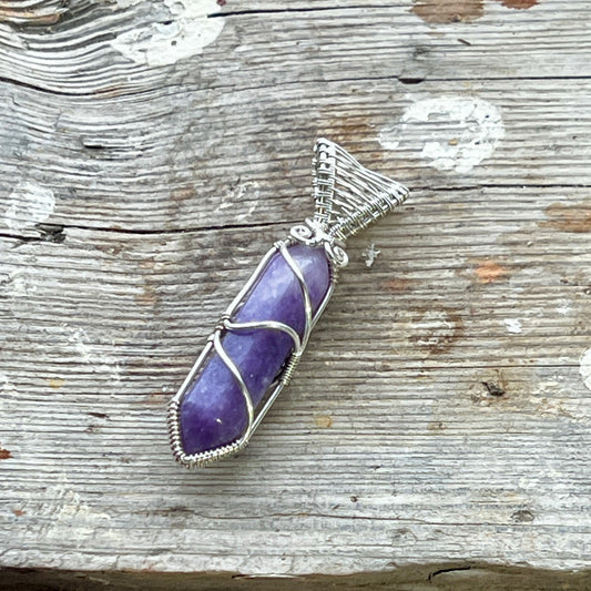 Lepidolit Handgjort Hänge i Silver