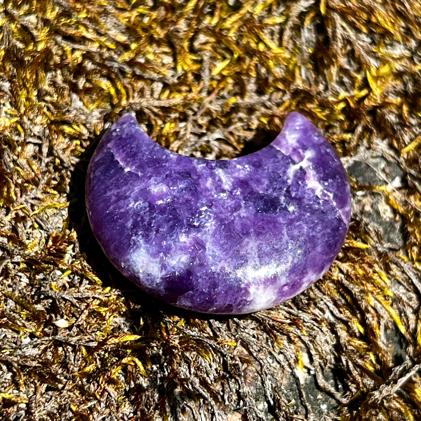 Lepidolite, moon, ground stone