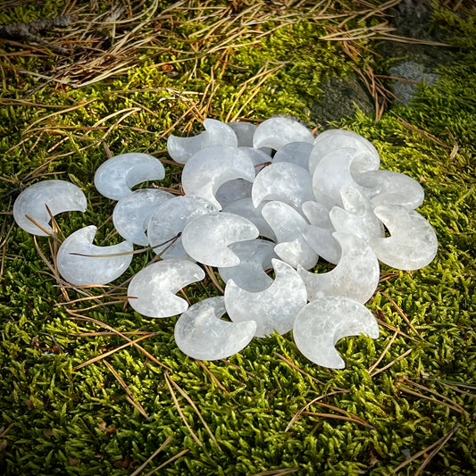 Rock crystal, moon, polished stone