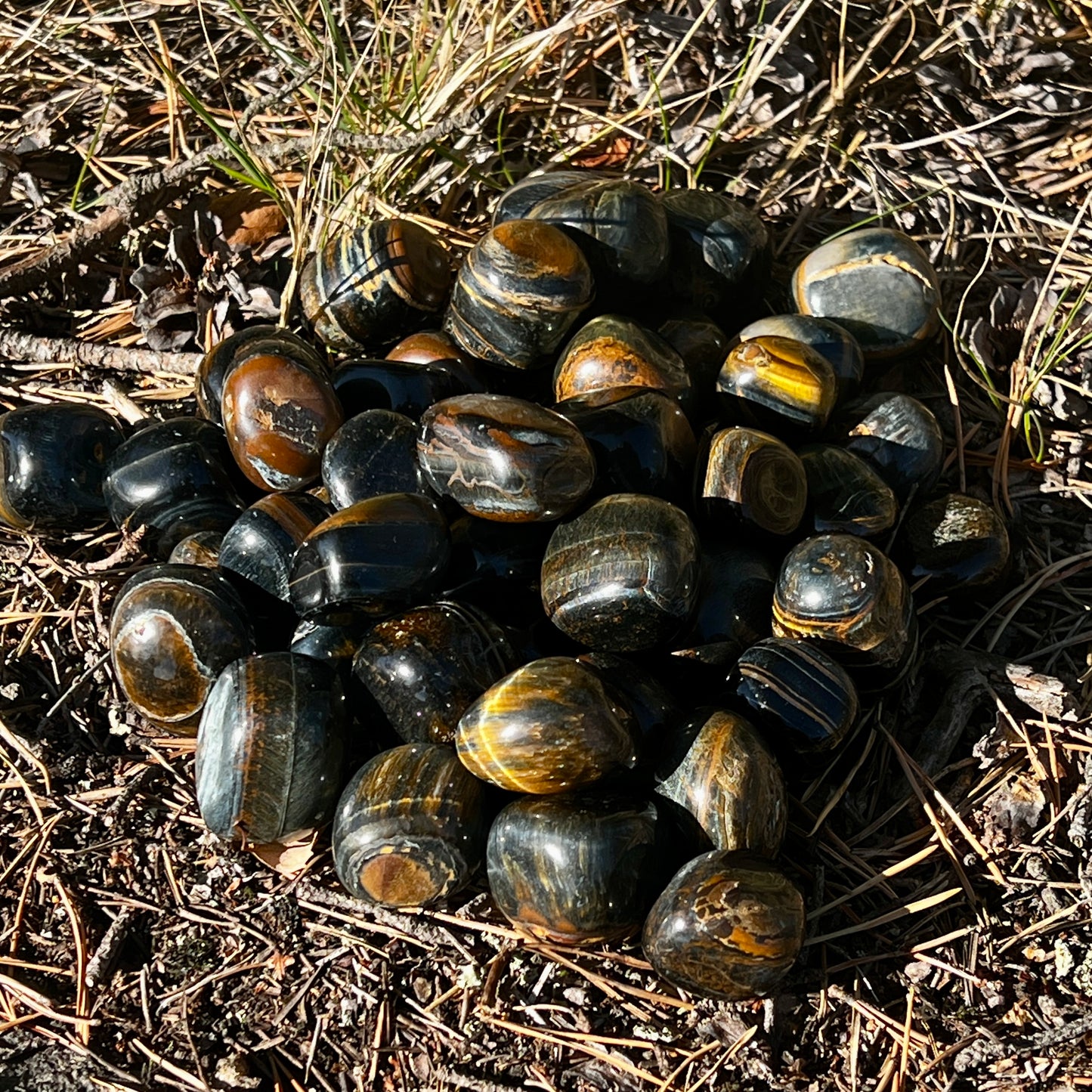 Blue tiger eye, tumbled