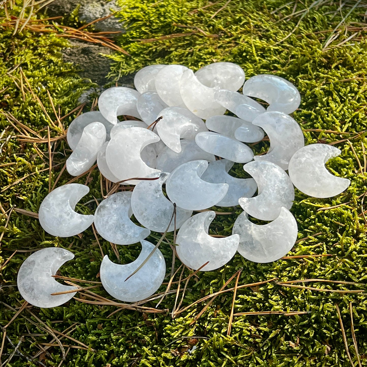 Rock crystal, moon, polished stone